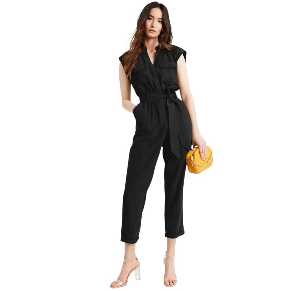 NWT INC International Concepts Size 2 Black Sleeveless Jumpsuit-2022